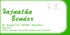 hajnalka bender business card